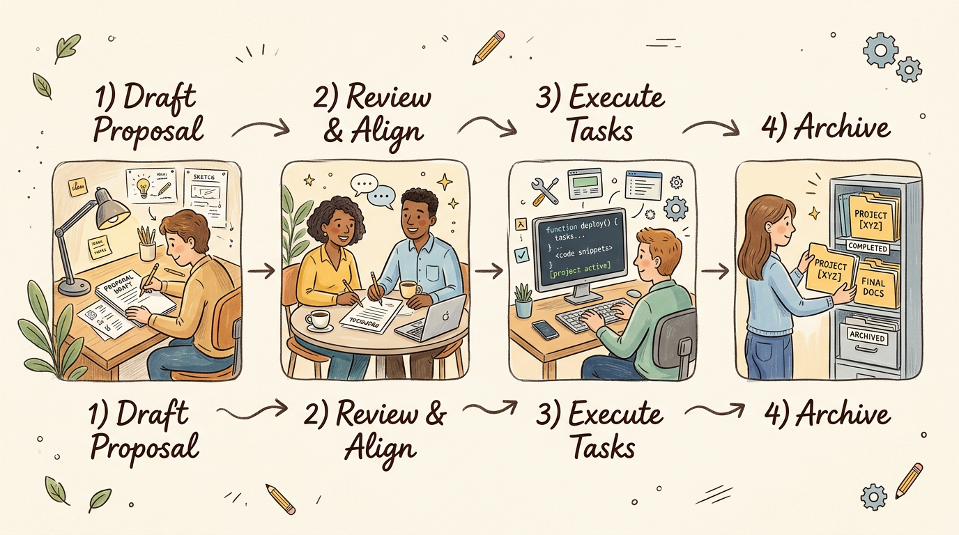 OpenSpec 工作流程 - 从提案到归档的四个步骤